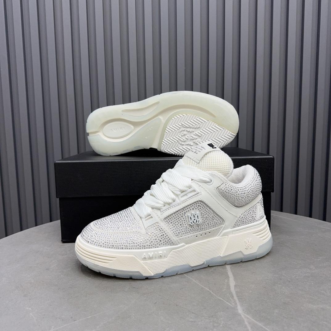 Amiri Crystal MA-1 Leather Sneakers - DesignerGu