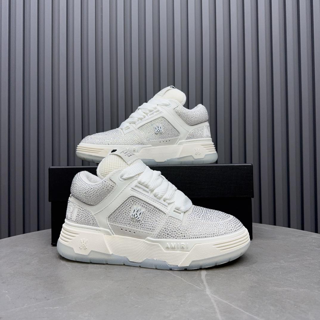 Amiri Crystal MA-1 Leather Sneakers - DesignerGu