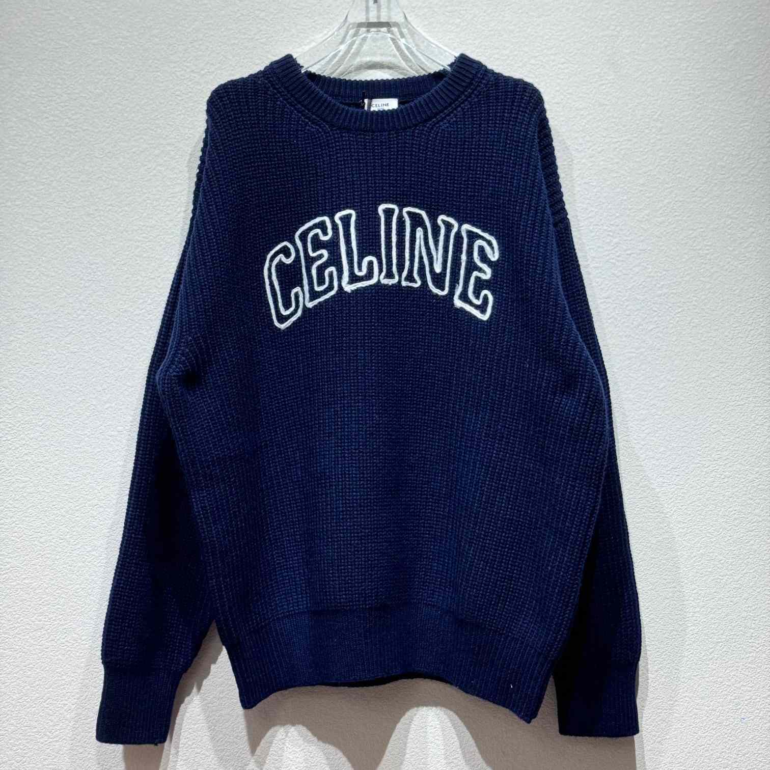 Celine Oversized Sweater In Ribbed Wool  - DesignerGu