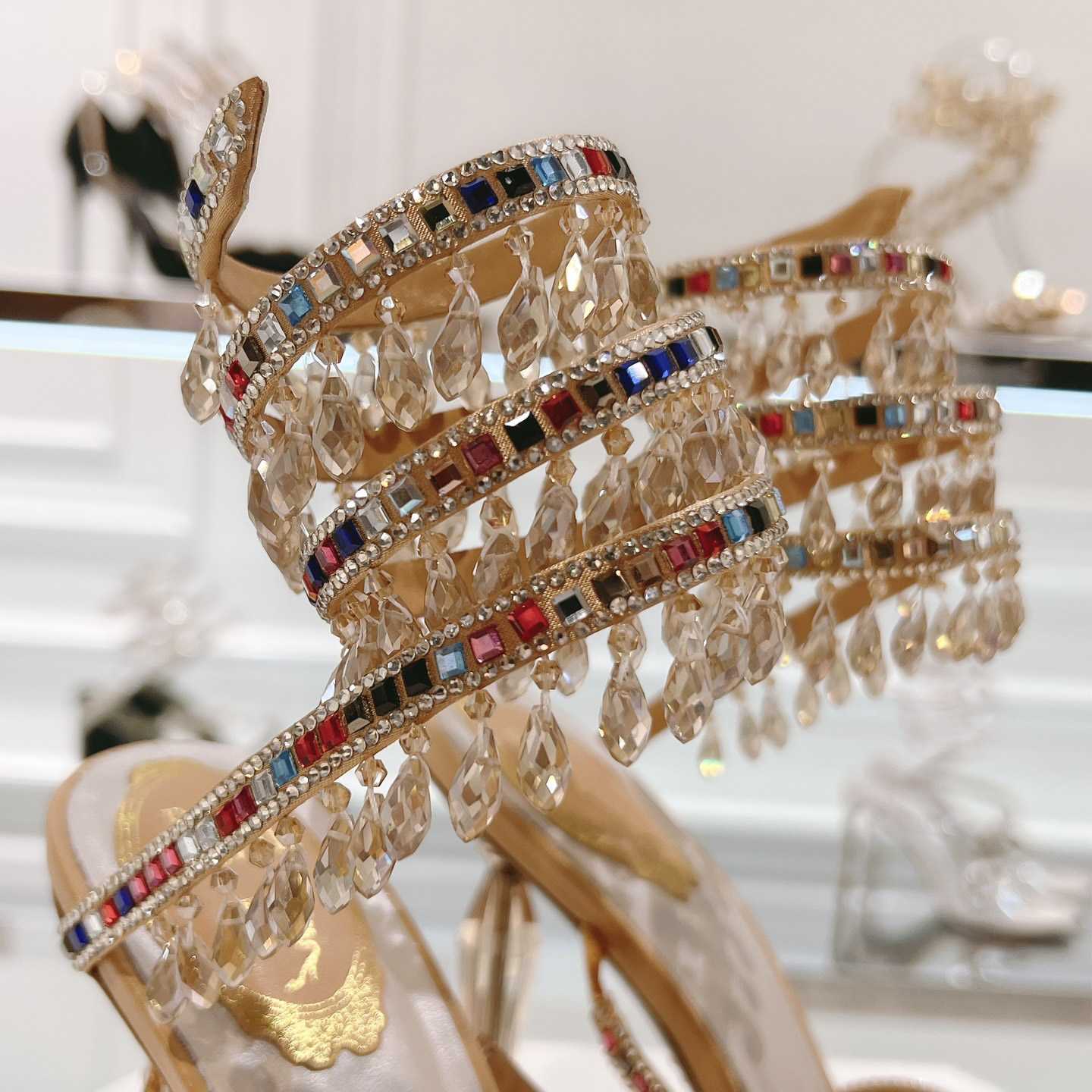 Rene Caovilla Natural Chandelier Sandals - DesignerGu