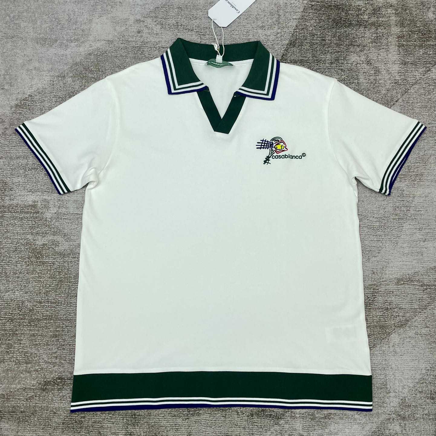 Casablanca Croquis De Tennis Piqué Polo Shirt   c884 - DesignerGu