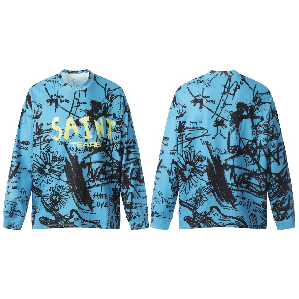 Saint Michael Printed Long Sleeve T-Shirt - DesignerGu