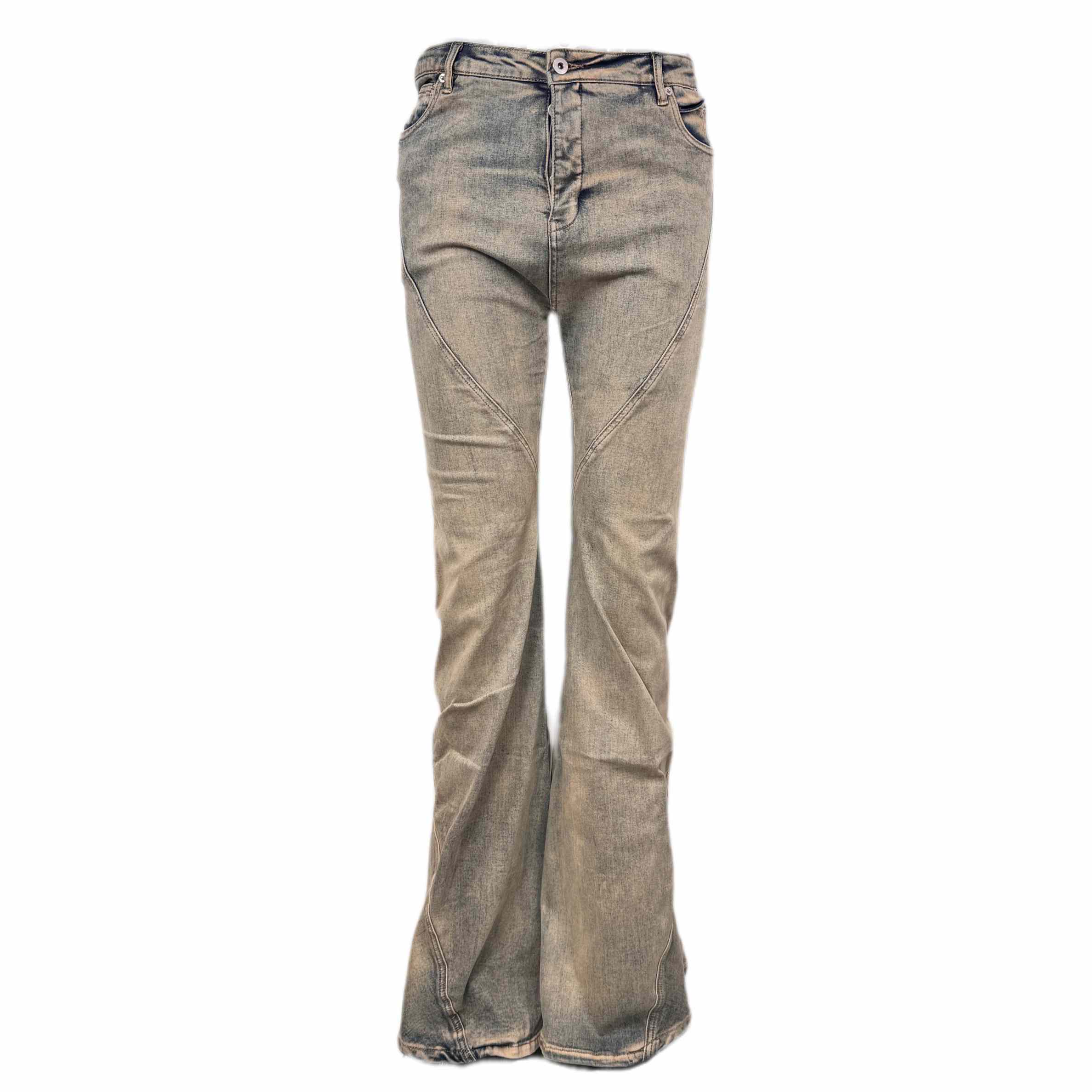 Rick Owens DRKSHDW Gray Porterville Bias Bootcut Jeans - DesignerGu