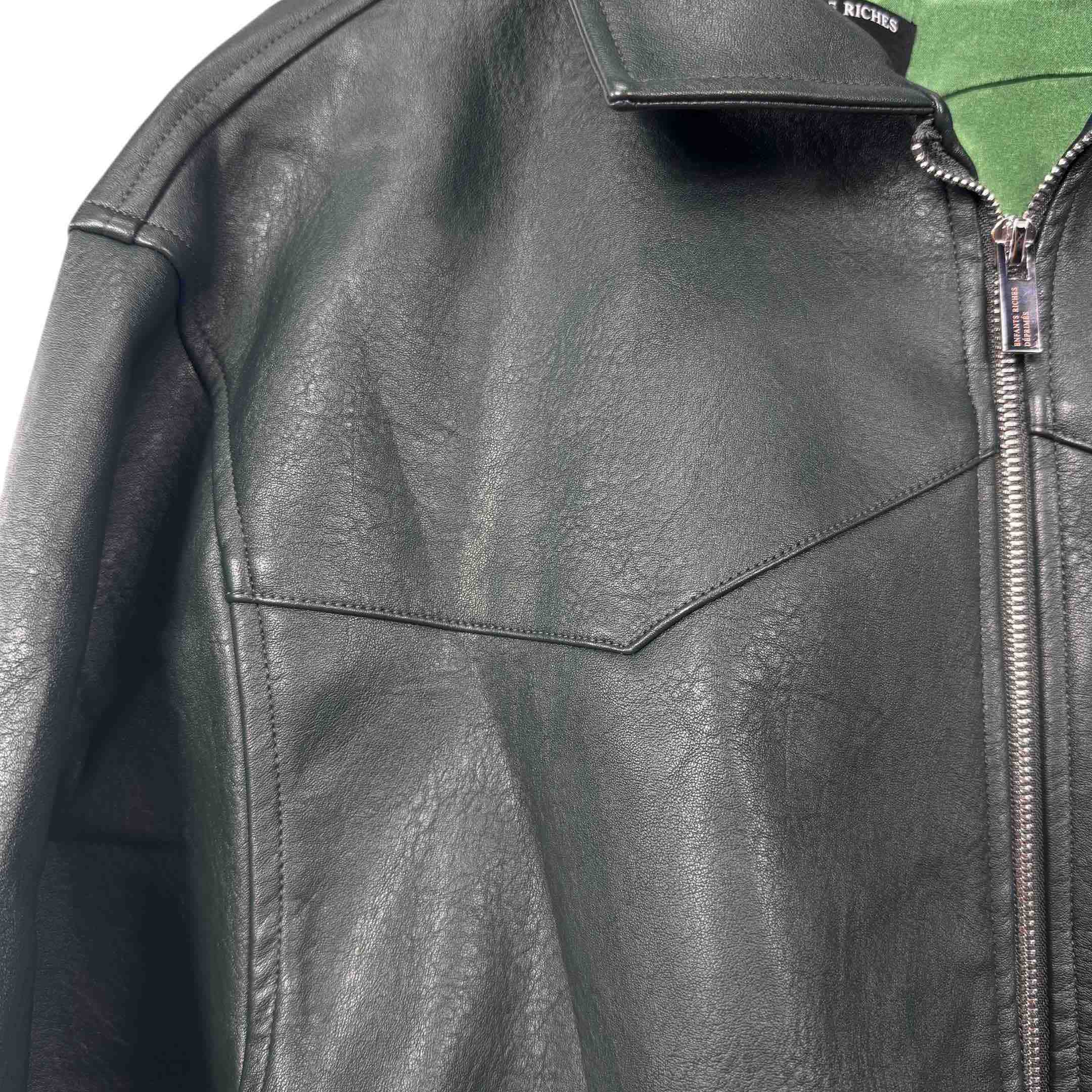 Enfants Riches Deprimes Green Western Leather Jacket - DesignerGu