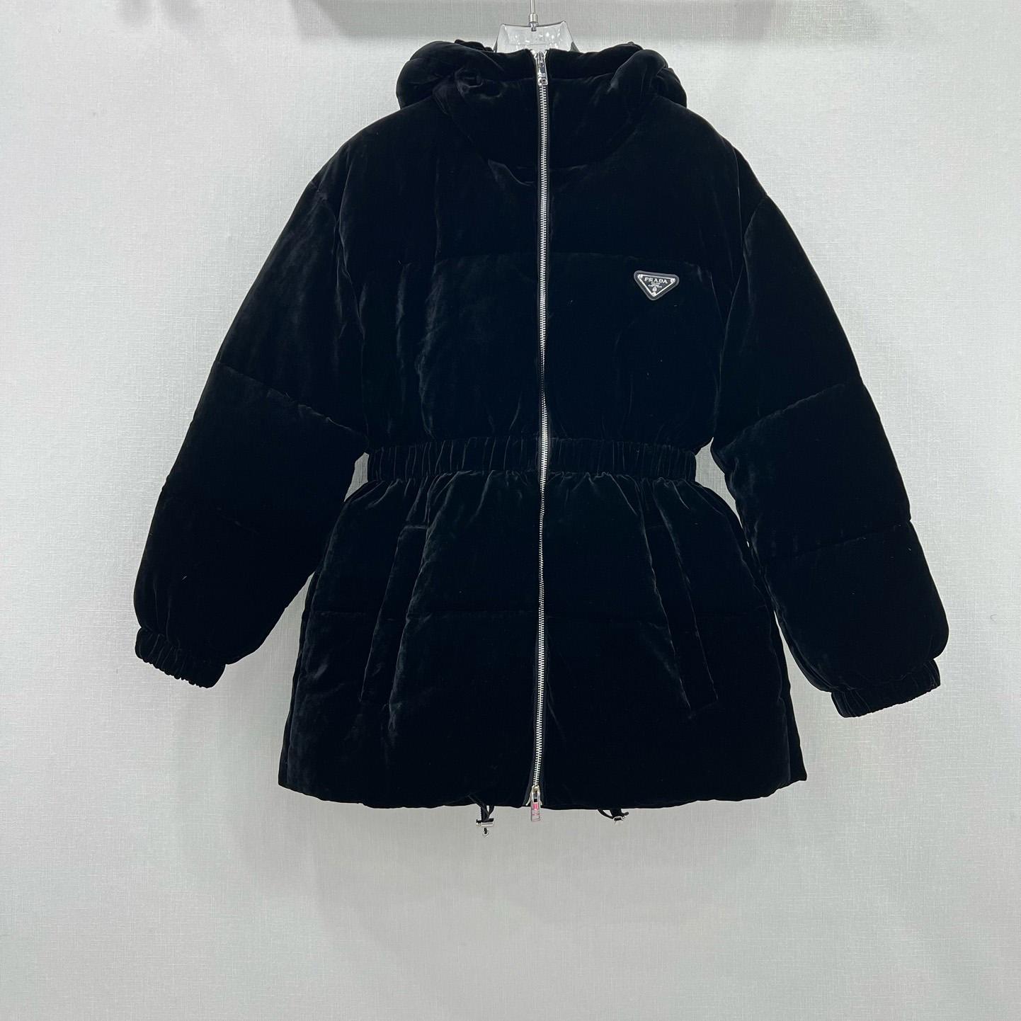 Prada Velvet Down Jacket - DesignerGu