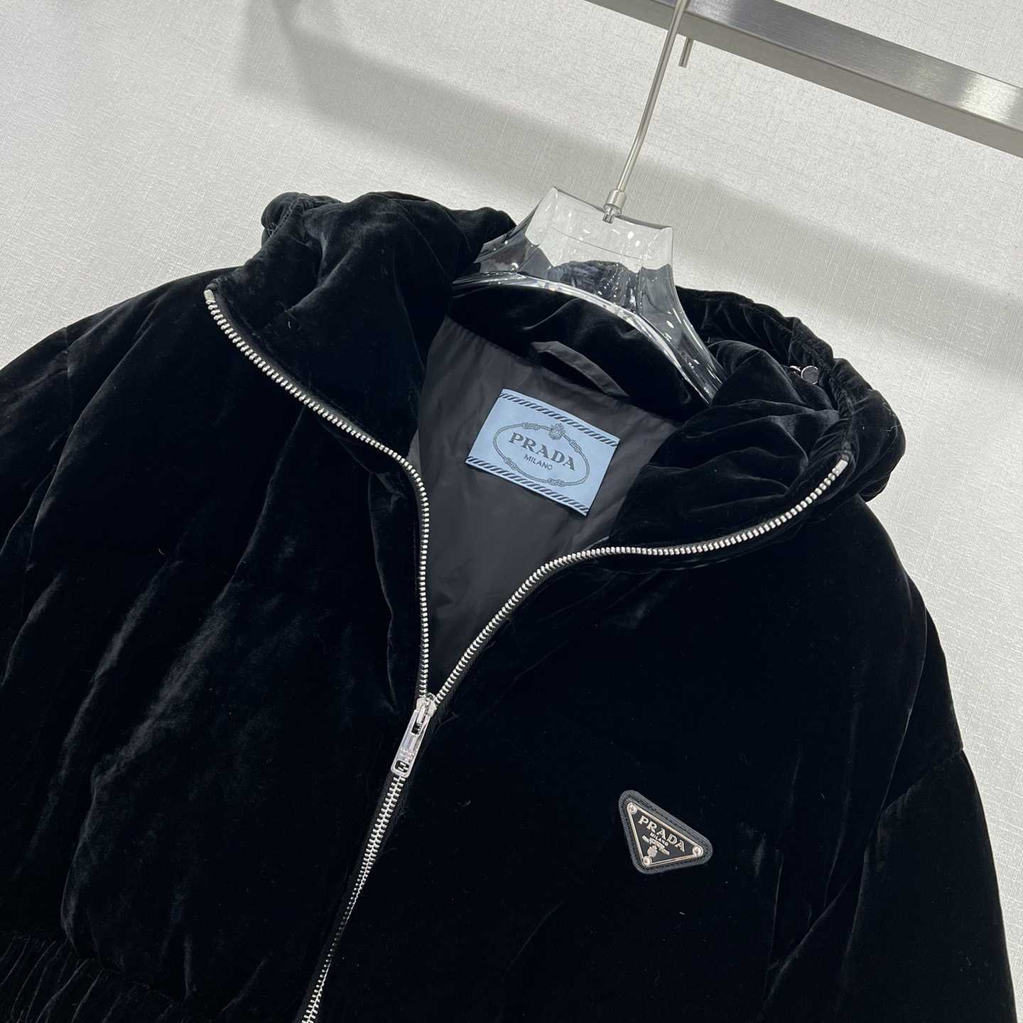 Prada Velvet Down Jacket - DesignerGu