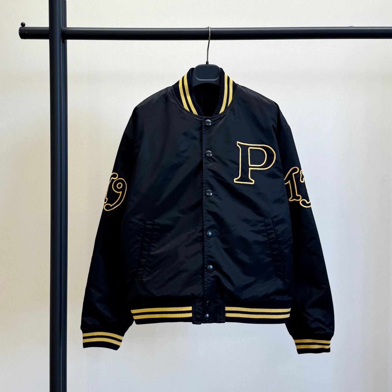 Prada Re-Nylon Bomber Jacket With Patch - DesignerGu