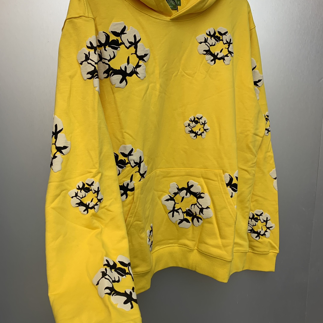 Denim Tears Cactus Tears Wreath Hoodie Yellow - DesignerGu