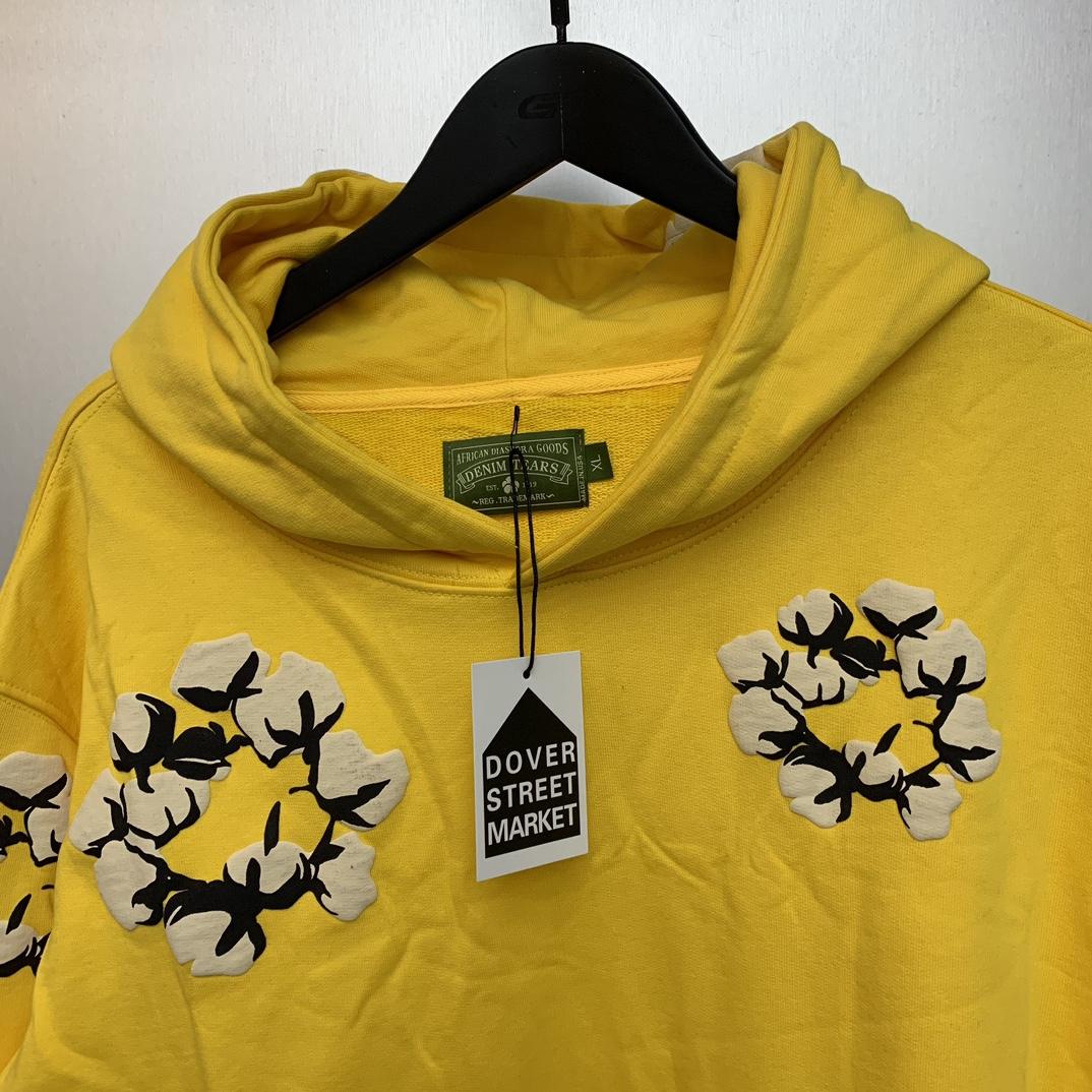 Denim Tears Cactus Tears Wreath Hoodie Yellow - DesignerGu