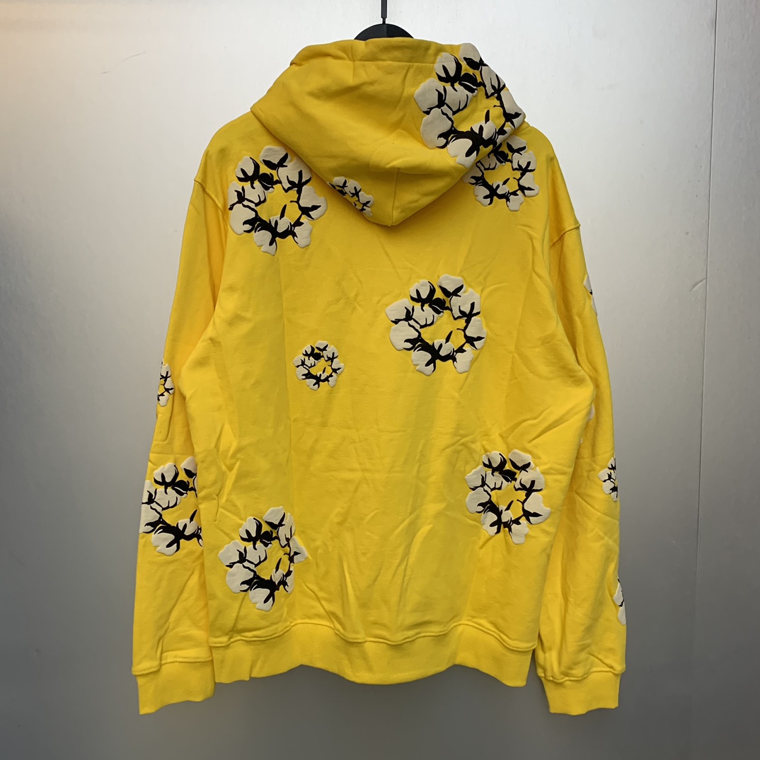 Denim Tears Cactus Tears Wreath Hoodie Yellow - DesignerGu