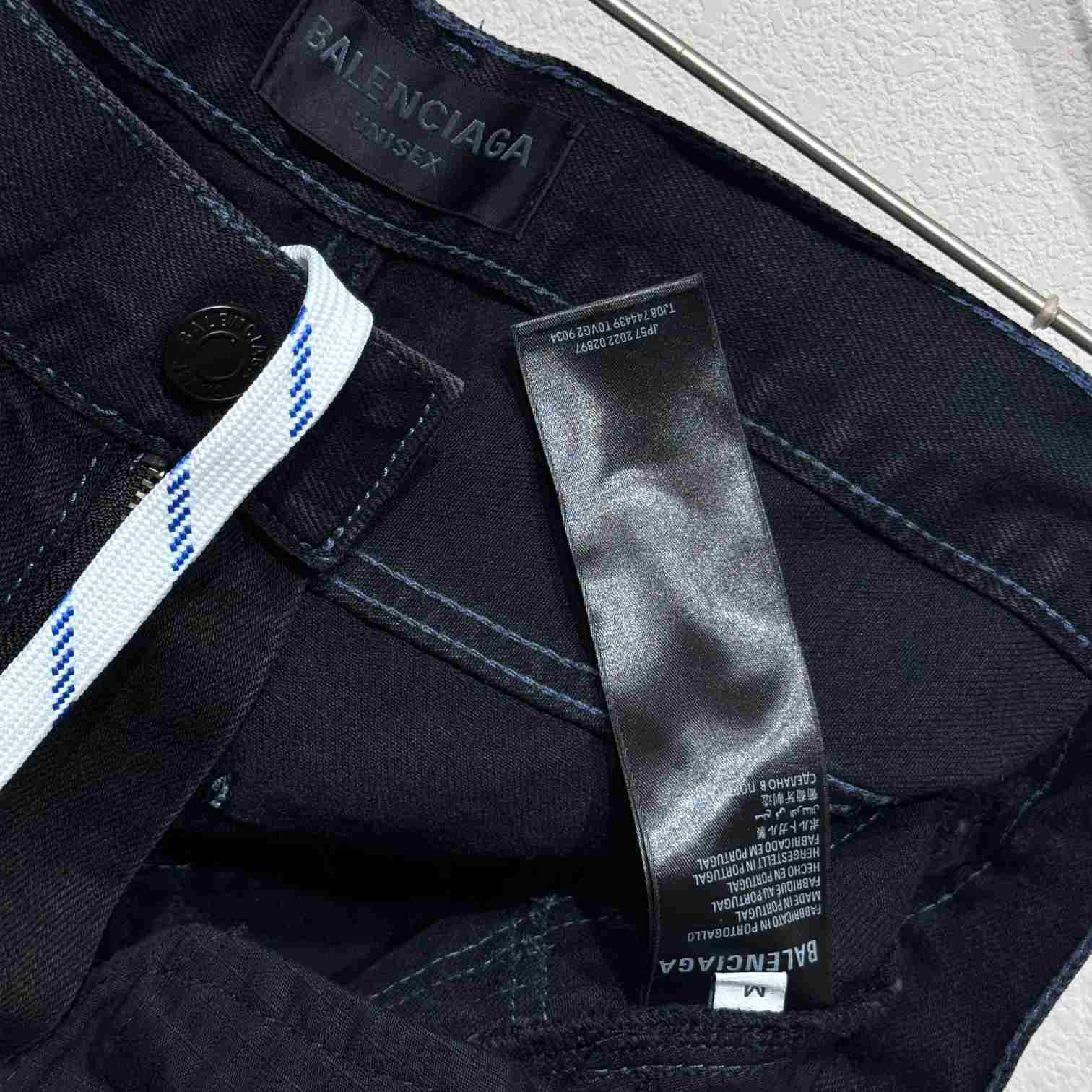 Balenciaga Double Knee Pants In Dark Blue  - DesignerGu