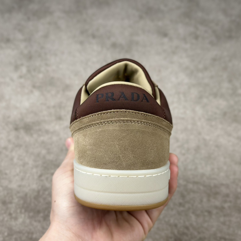 Prada Downtown Suede And Re-Nylon Sneakers - DesignerGu