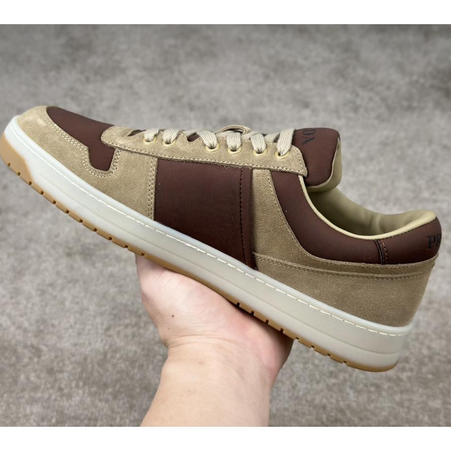 Prada Downtown Suede And Re-Nylon Sneakers - DesignerGu