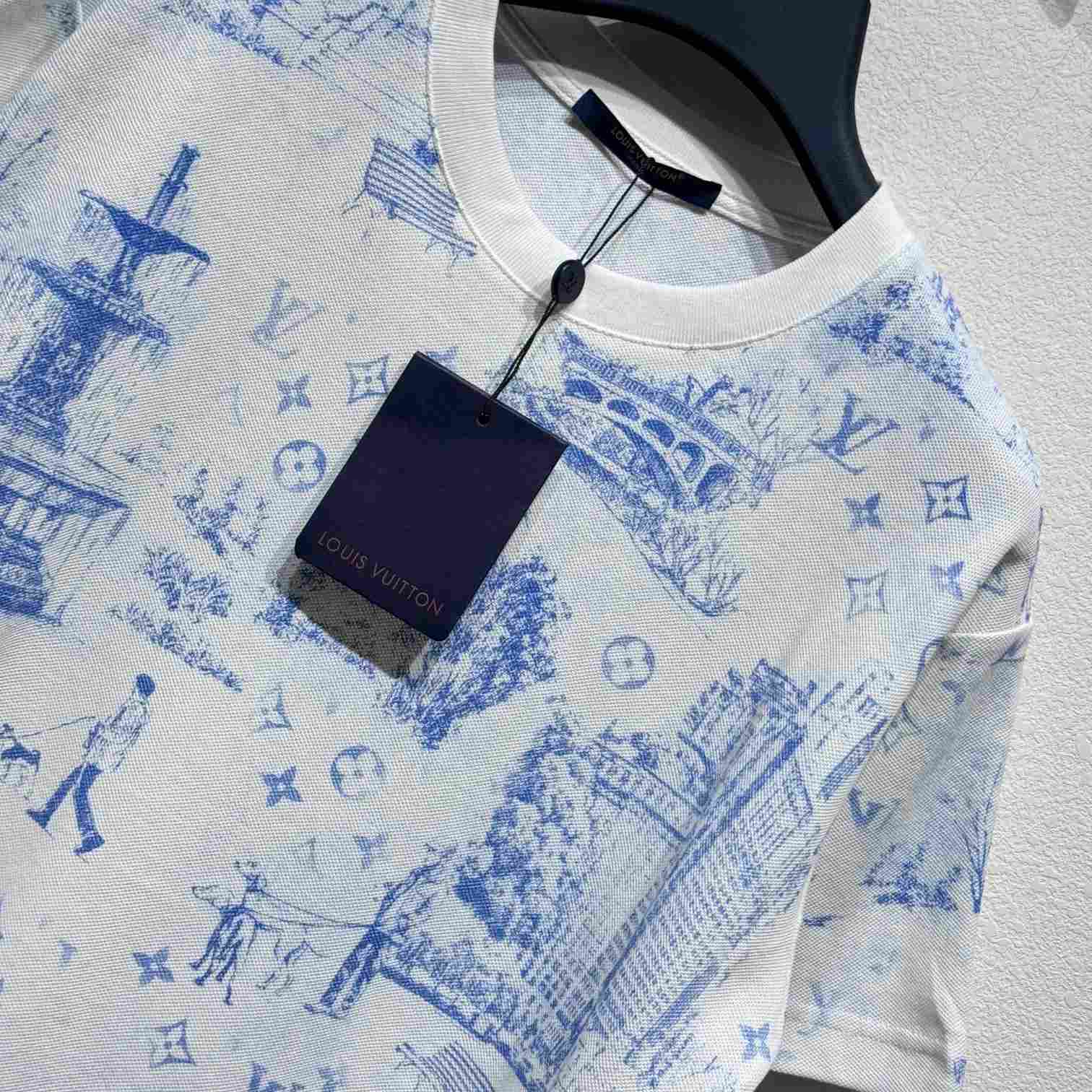 Louis Vuitton Printed Cotton Pique T-Shirt - DesignerGu