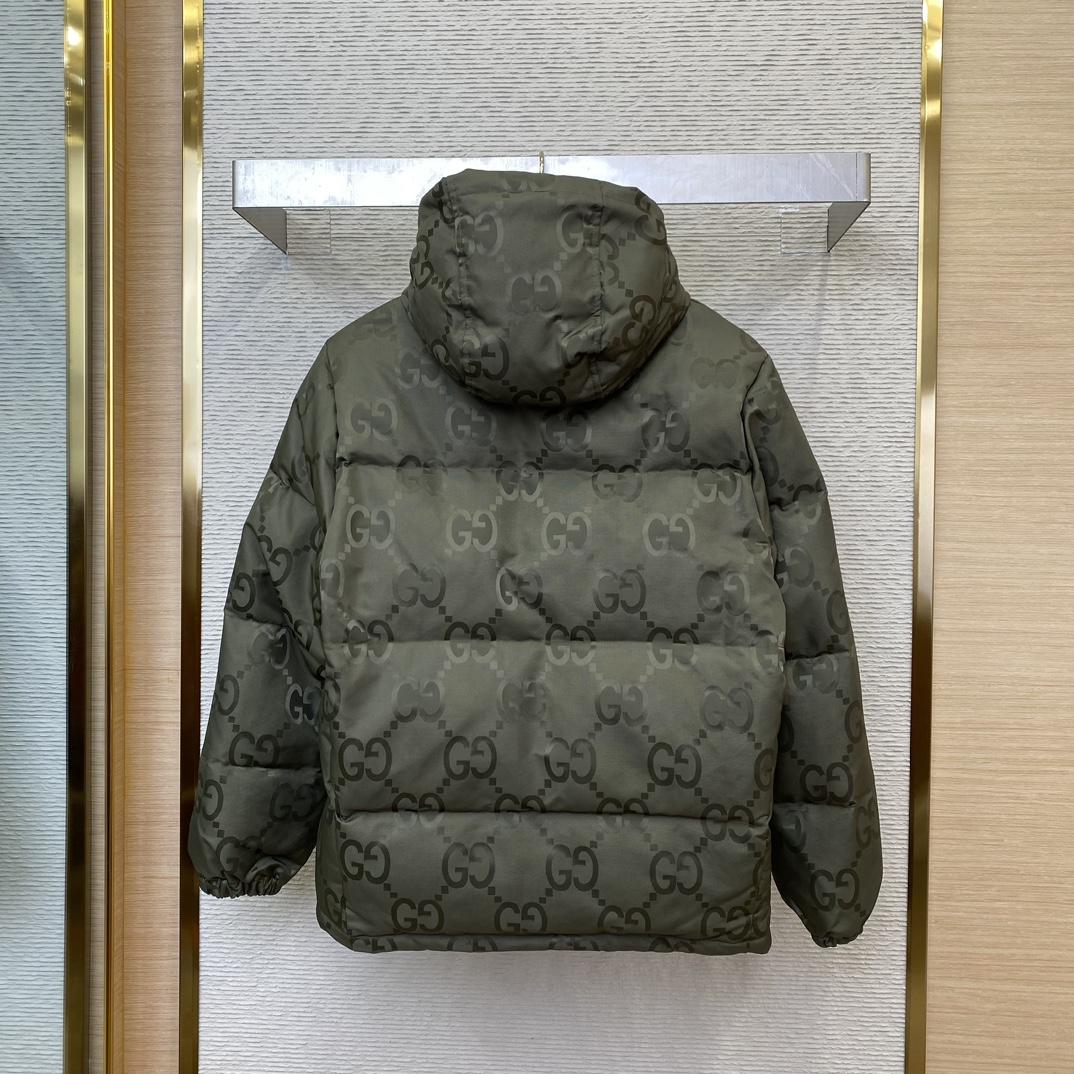 Gucci Jumbo Gg Canvas Down Jacket - DesignerGu