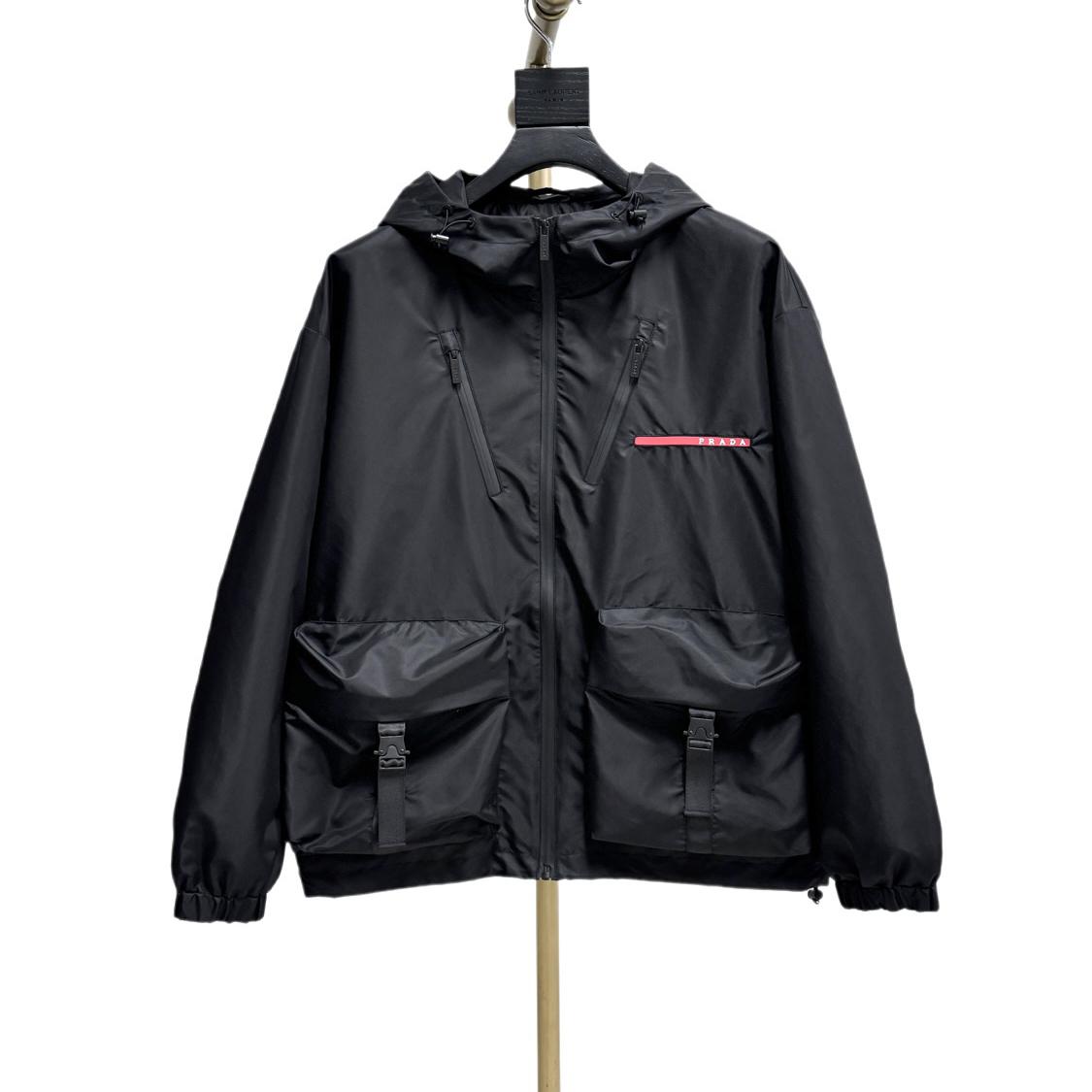 Prada Black Re-nylonJacket - DesignerGu