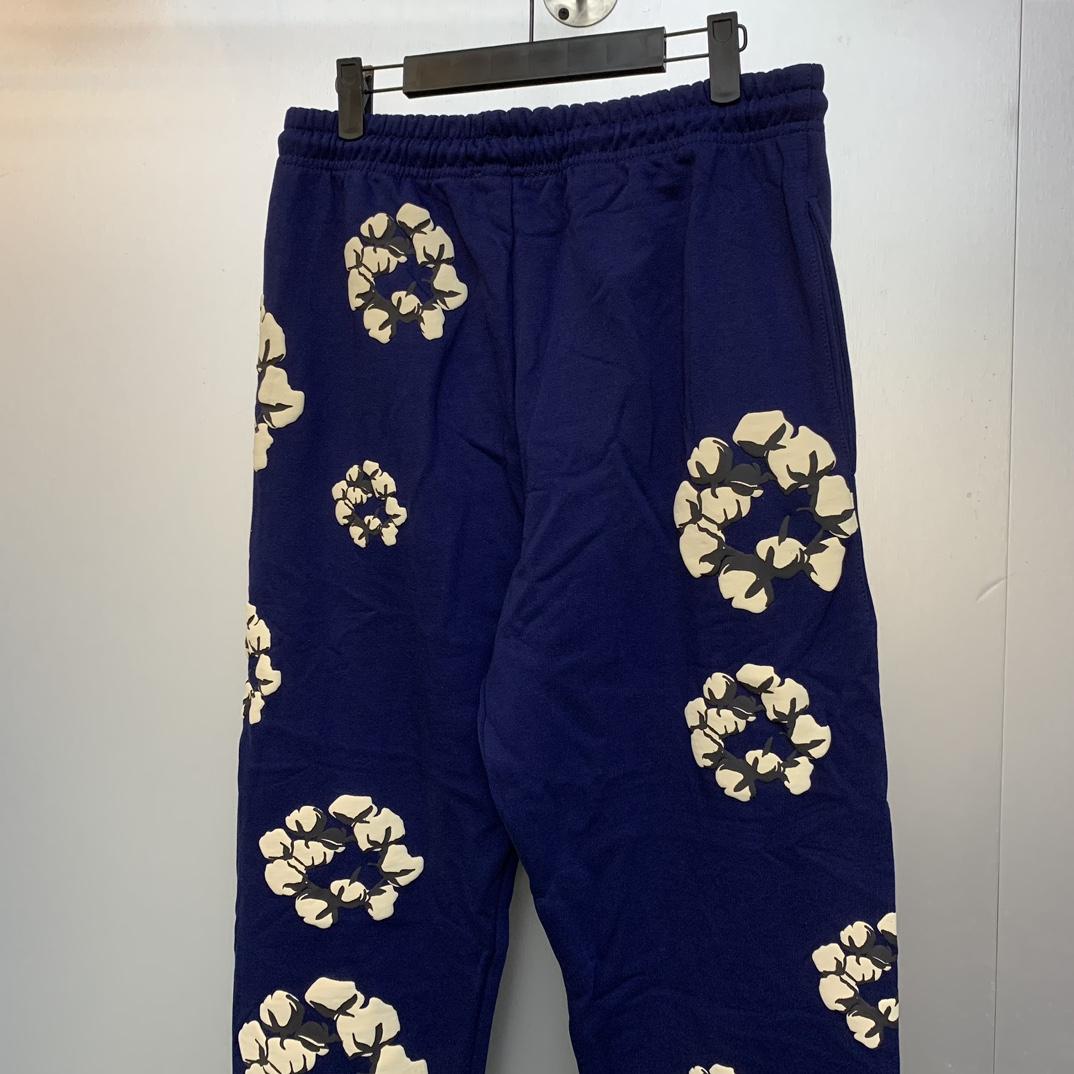 Denim Tears Cactus Tears Wreath Sweatpants Navy - DesignerGu