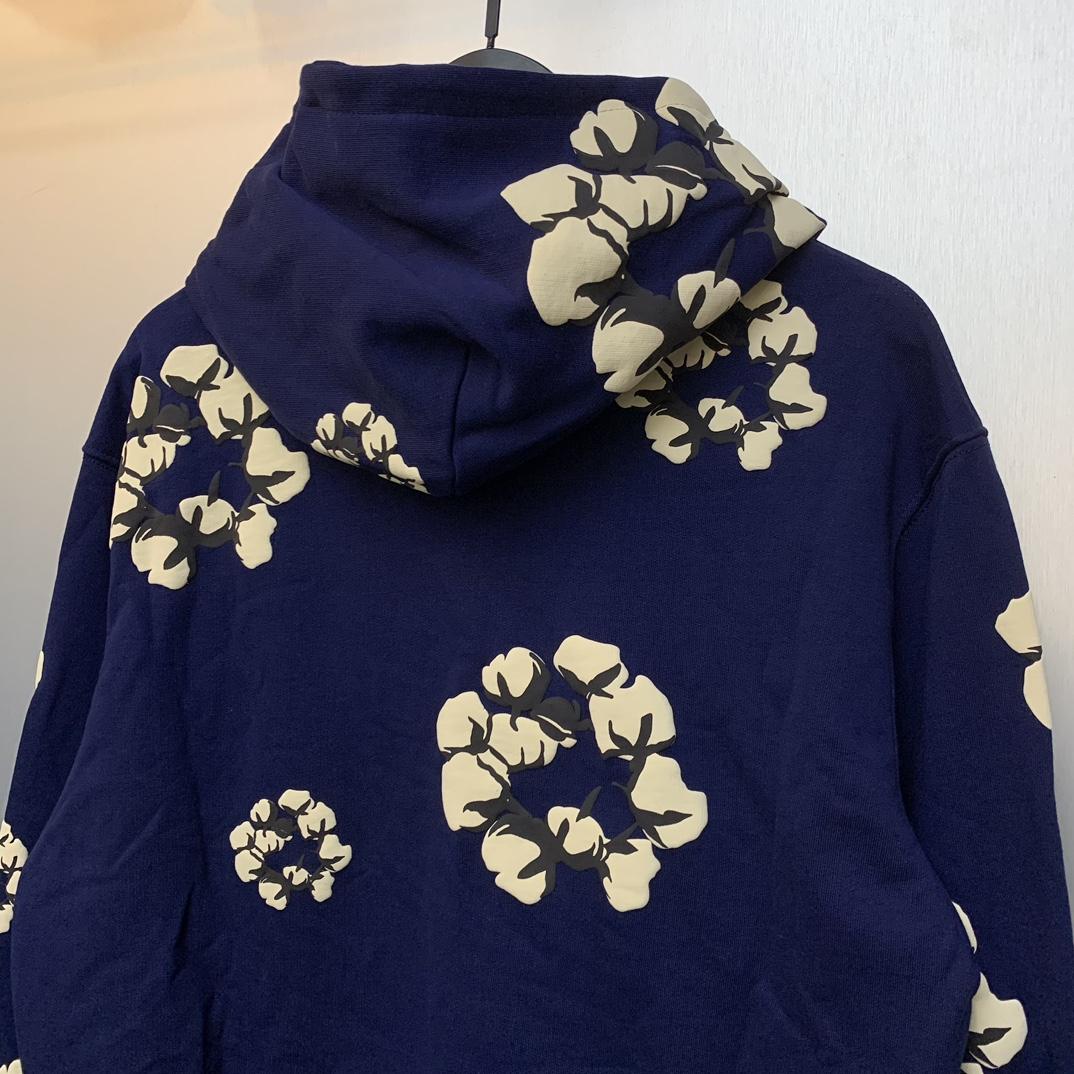 Denim Tears Cactus Tears Wreath Hoodie Navy - DesignerGu