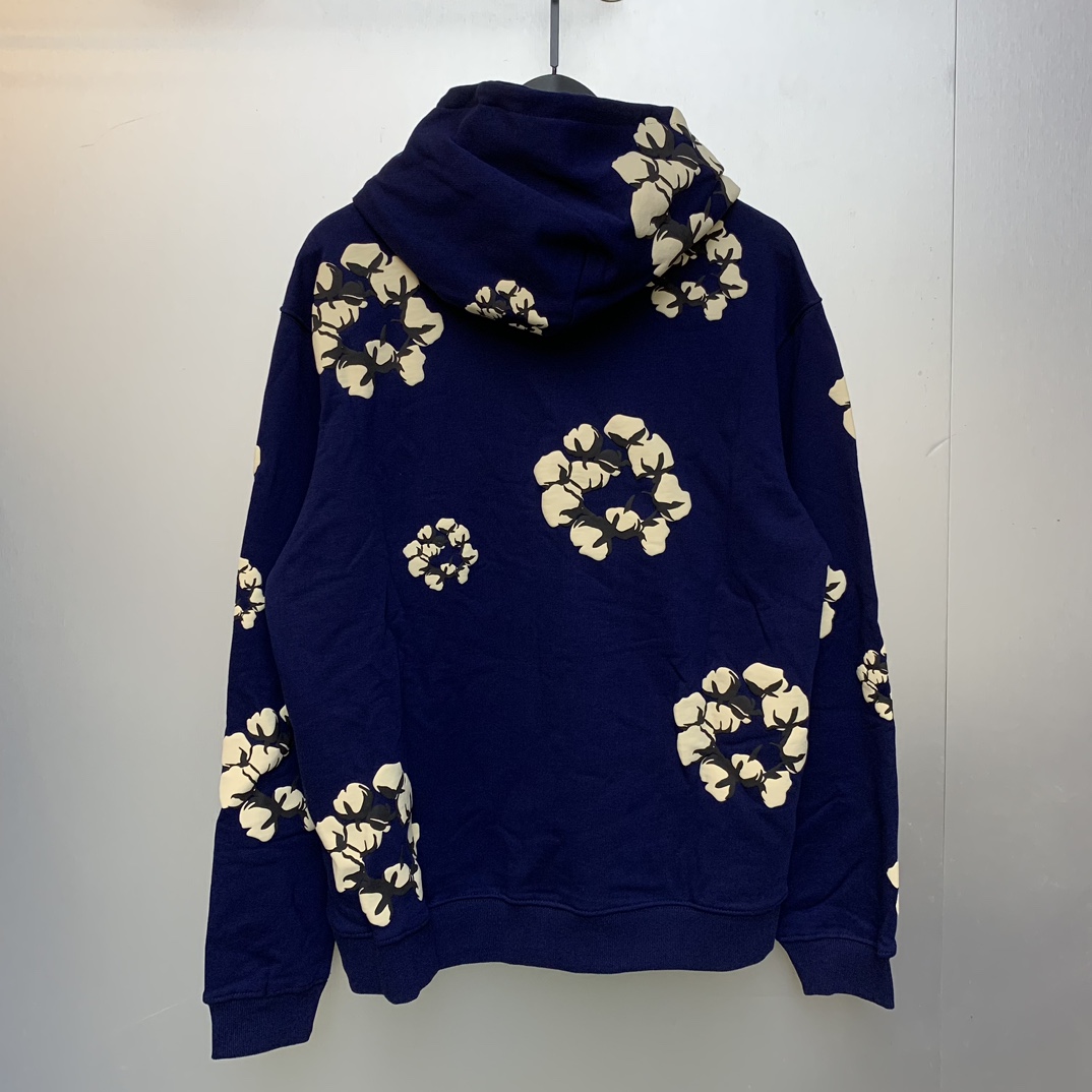 Denim Tears Cactus Tears Wreath Hoodie Navy - DesignerGu