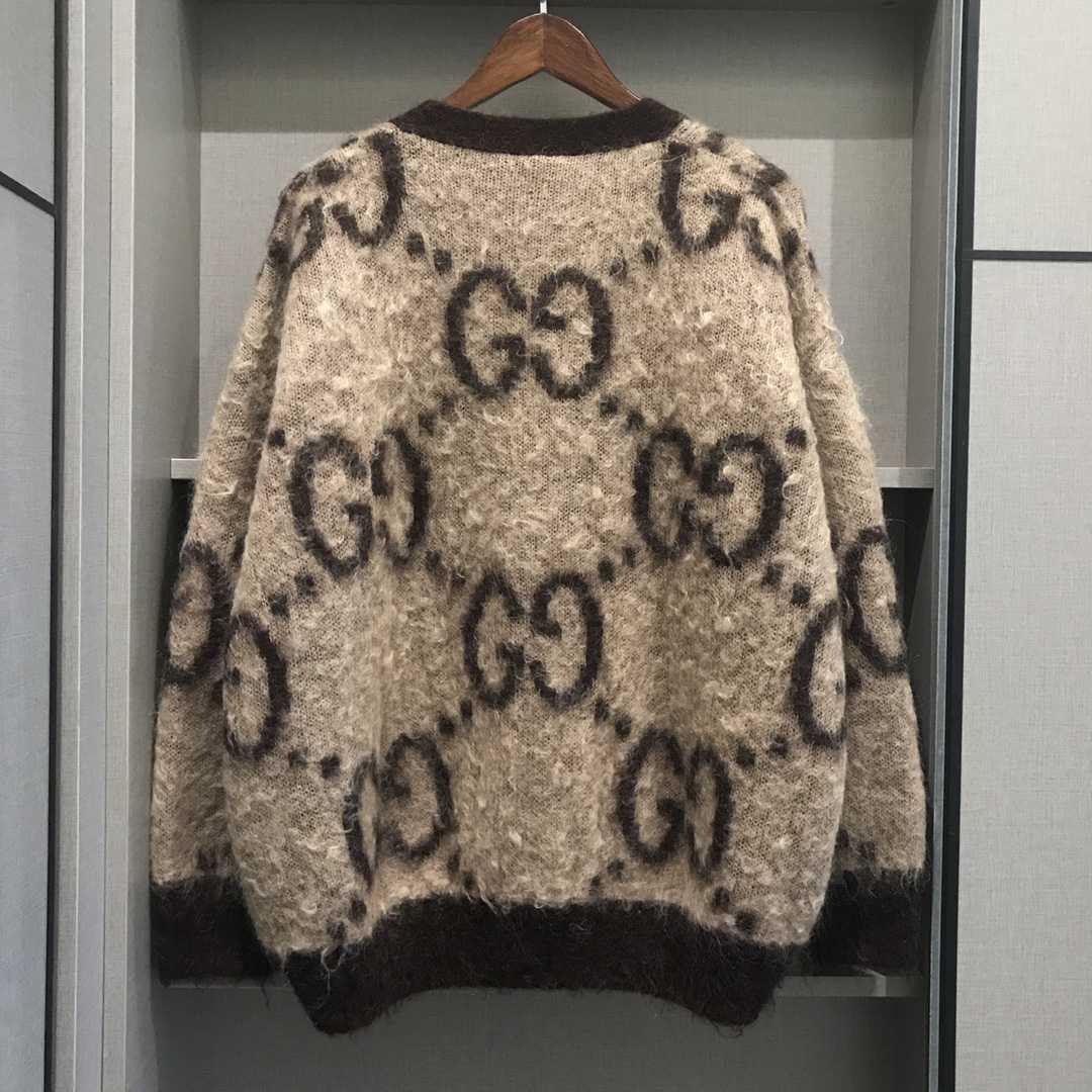 Gucci GG Wool Jacquard Cardigan  - DesignerGu