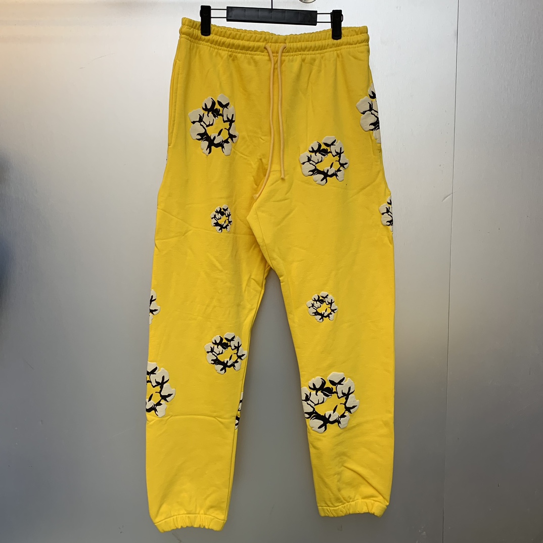 Denim Tears Cactus Tears Wreath Sweatpants Yellow - DesignerGu