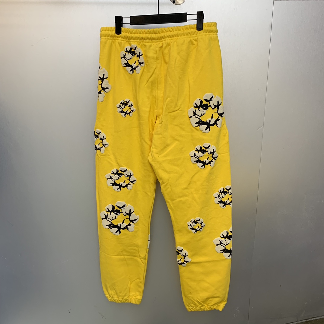 Denim Tears Cactus Tears Wreath Sweatpants Yellow - DesignerGu