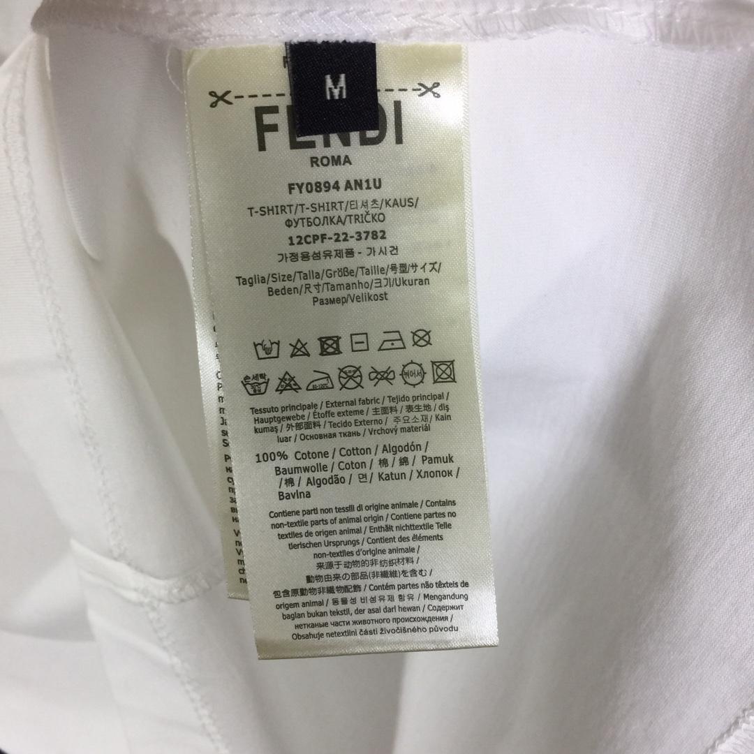 Fendi White Cotton Fendilicious T-shirt - DesignerGu