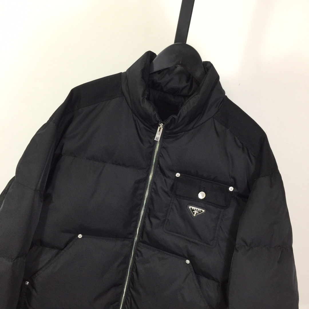 Prada Black Re-Nylon Down Jacket - DesignerGu