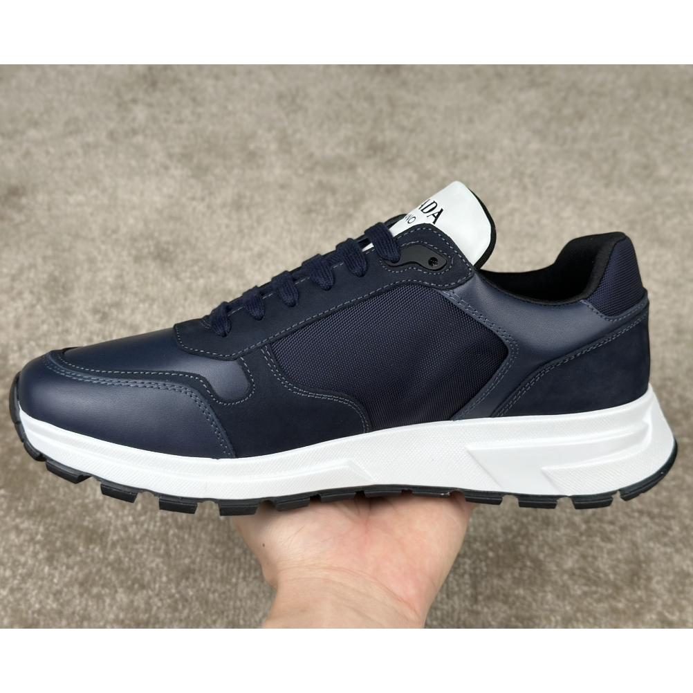 Prada Leather And Re-Nylon Sneakers - DesignerGu