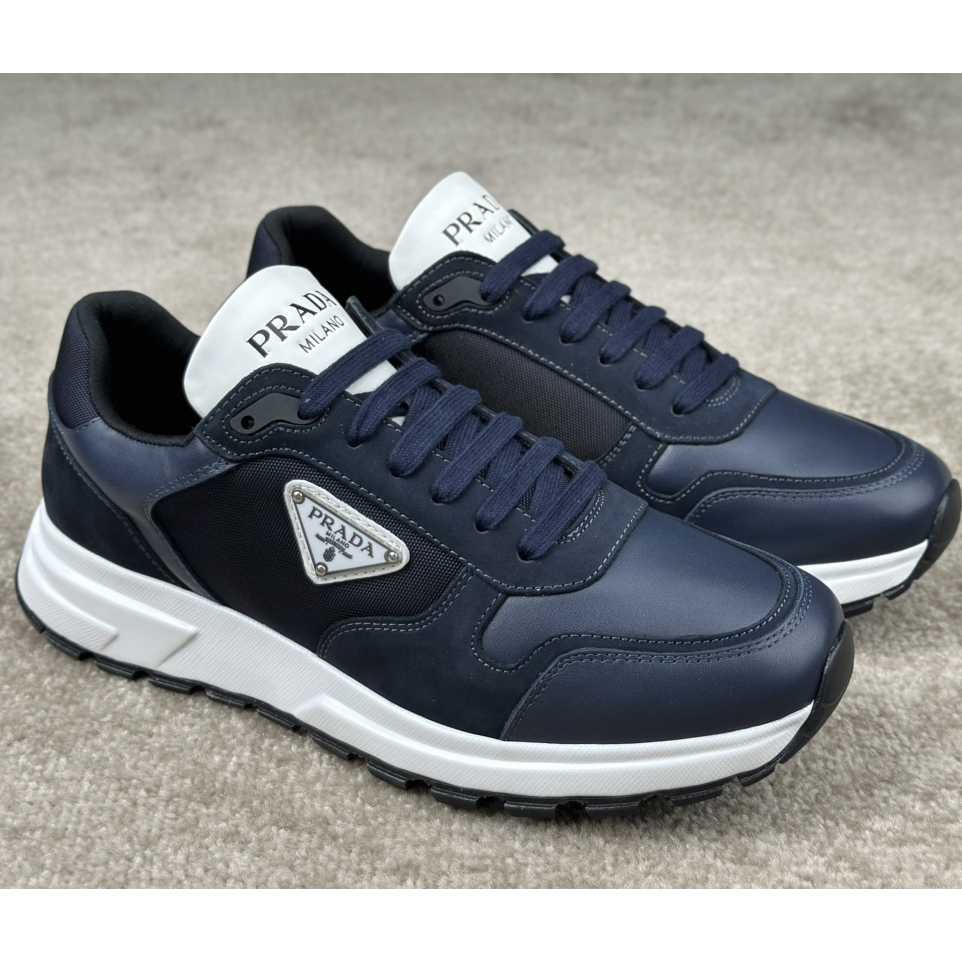 Prada Leather And Re-Nylon Sneakers - DesignerGu