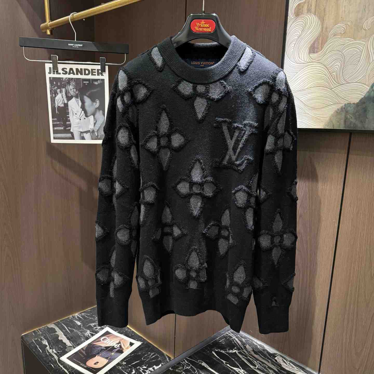 Louis Vuitton Textured Cotton Crewneck   - DesignerGu