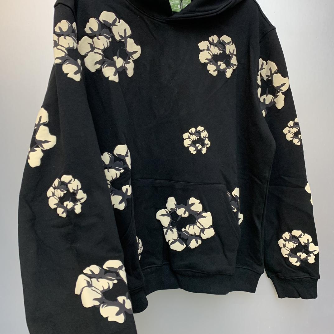 Denim Tears Cactus Tears Wreath Hoodie Black - DesignerGu