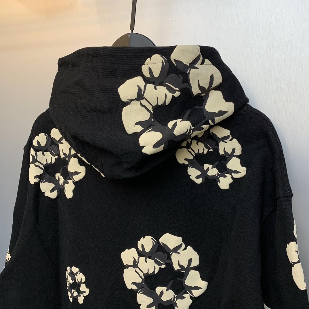 Denim Tears Cactus Tears Wreath Hoodie Black - DesignerGu