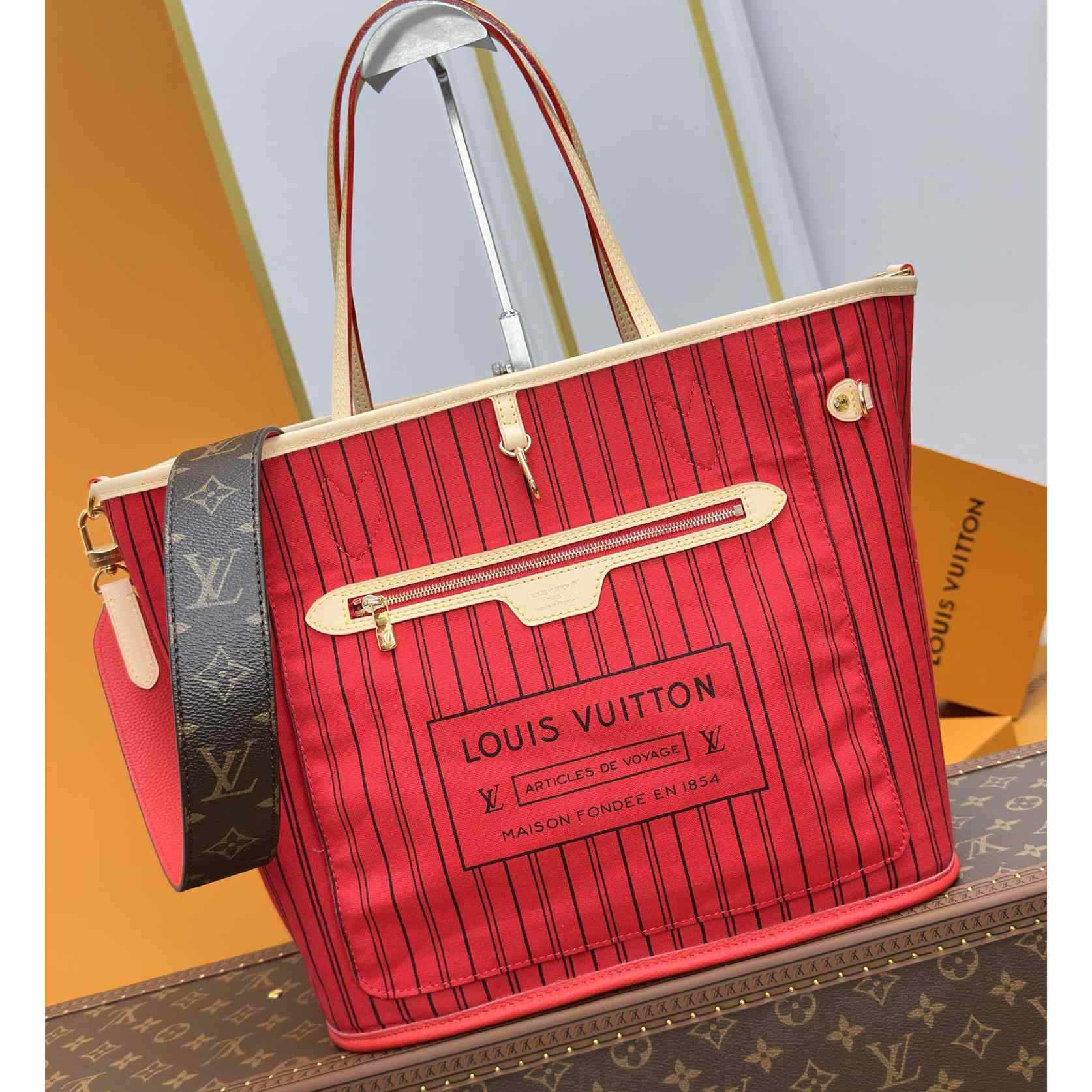 Louis Vuitton Neverfull Bandoulière Inside Out MM   M12096 - DesignerGu