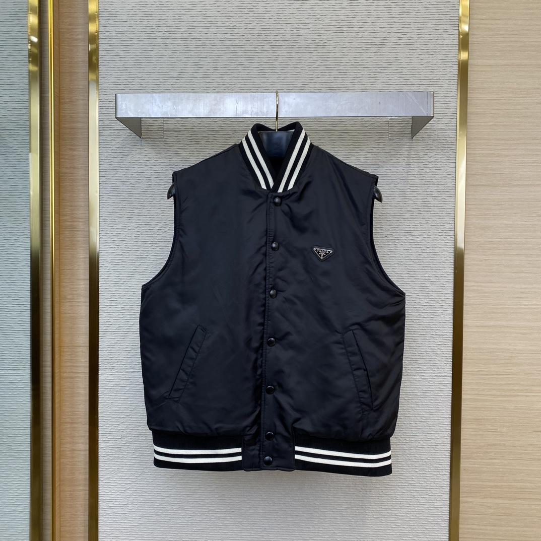 Prada Black Re-Nylon Vest - DesignerGu