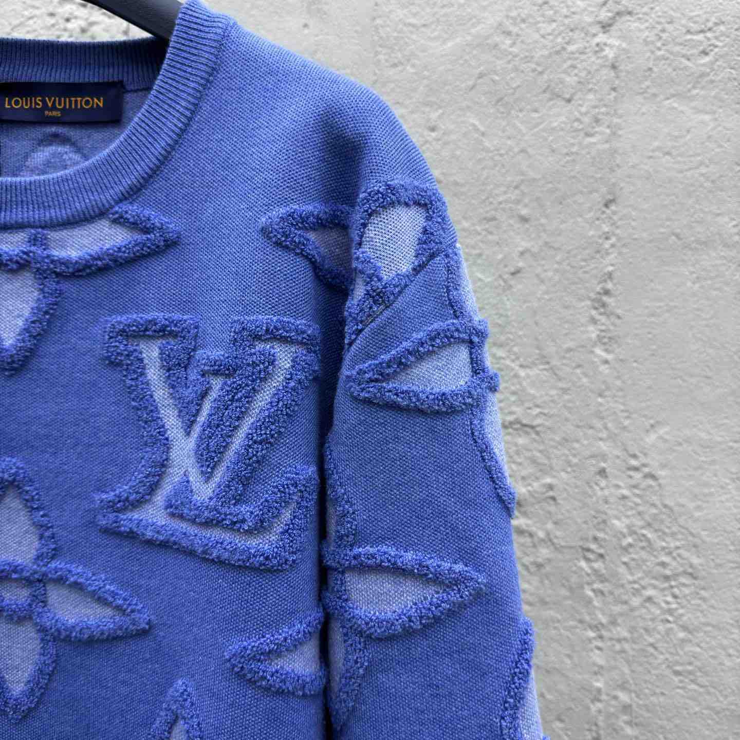 Louis Vuitton Textured Cotton Crewneck   - DesignerGu