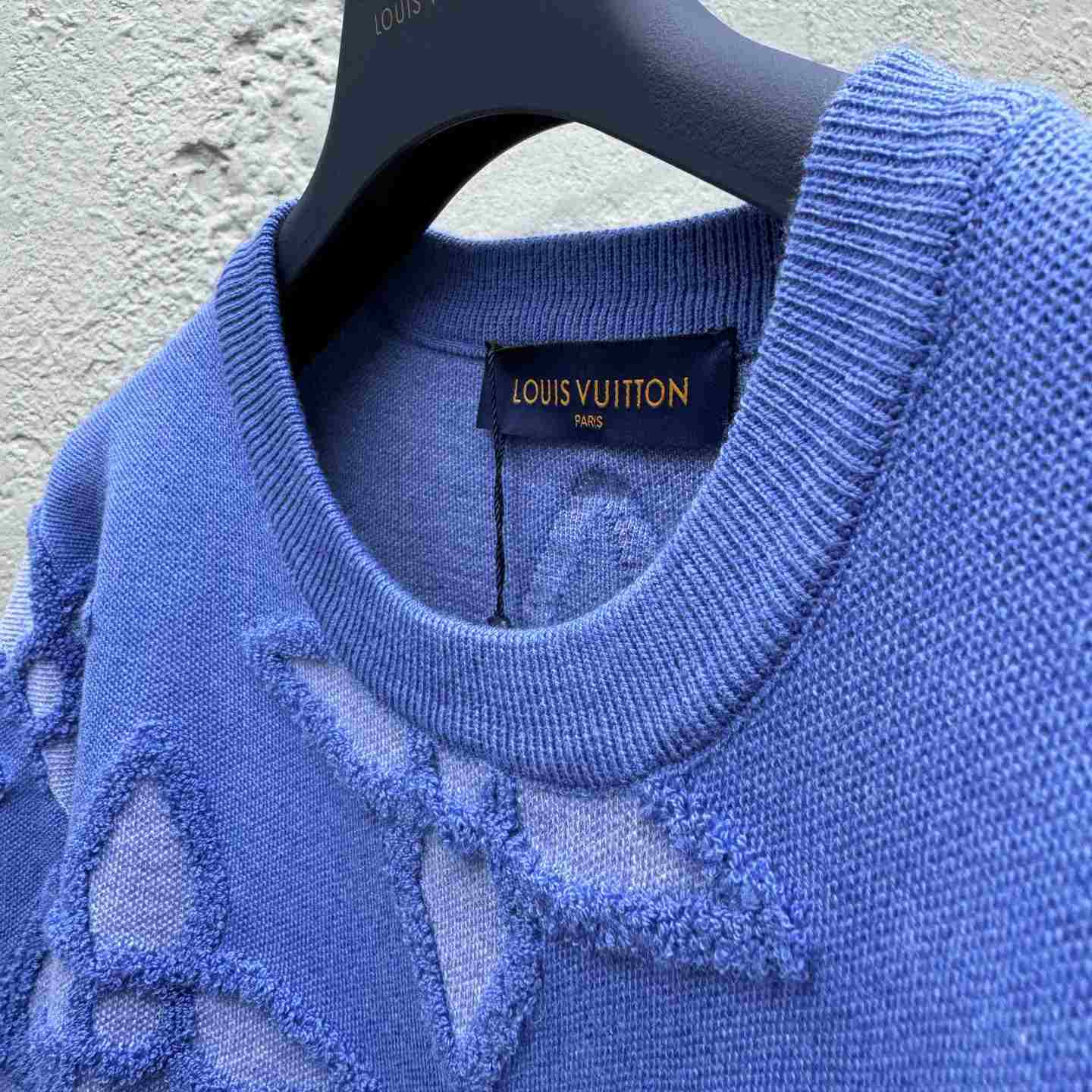 Louis Vuitton Textured Cotton Crewneck   - DesignerGu