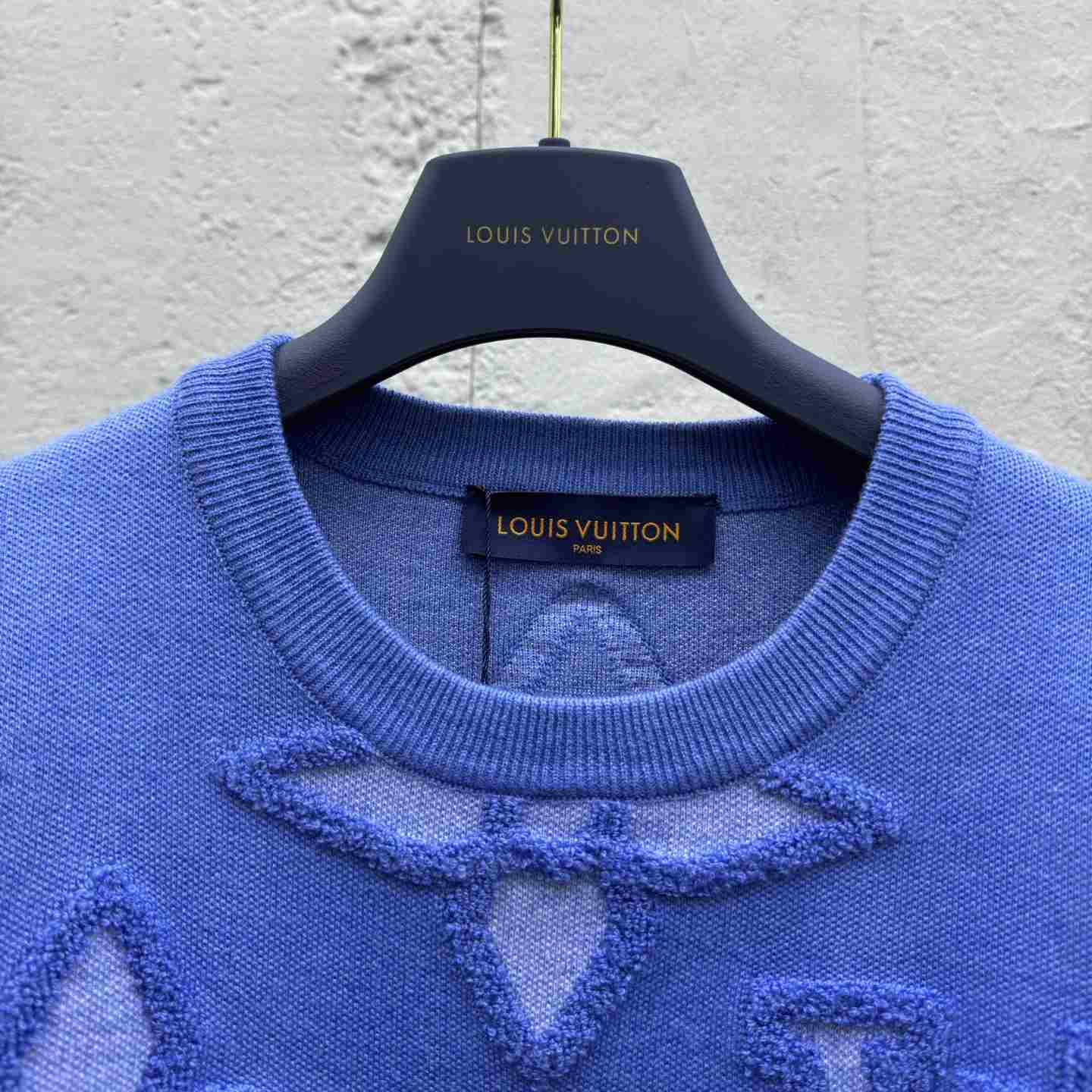 Louis Vuitton Textured Cotton Crewneck   - DesignerGu