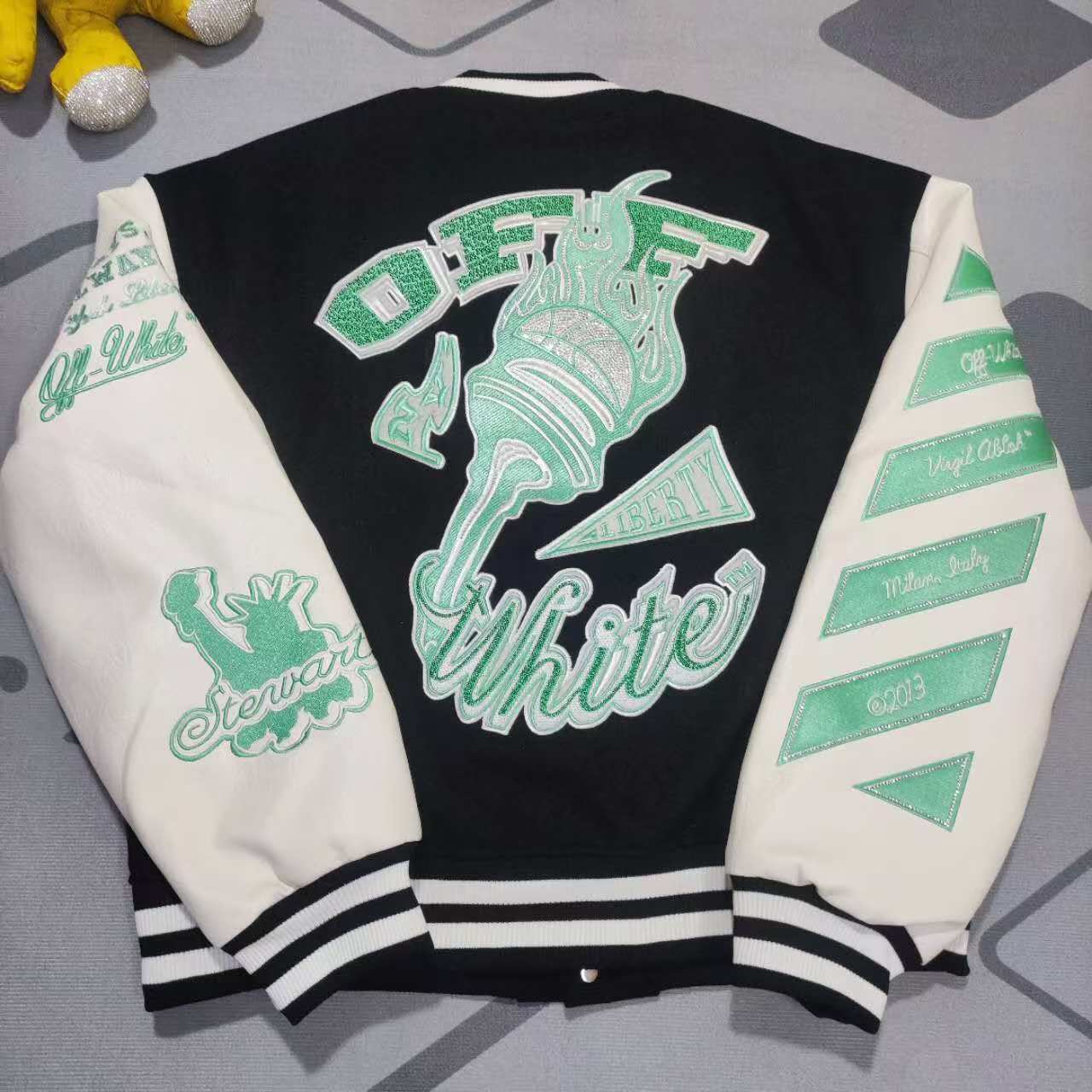 Off-White New York Liberty Varsity Jacket - DesignerGu