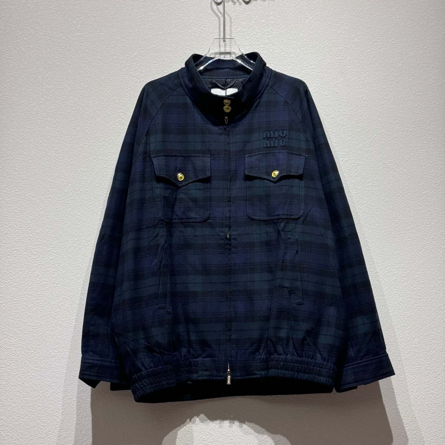 Miu Miu Plaid Blouson Jacket - DesignerGu