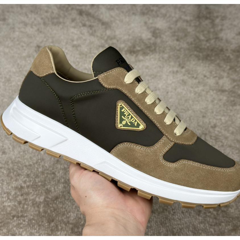 Prada Leather And Re-Nylon Sneakers - DesignerGu