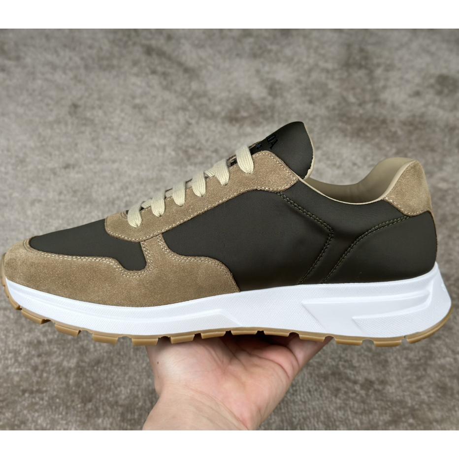 Prada Leather And Re-Nylon Sneakers - DesignerGu