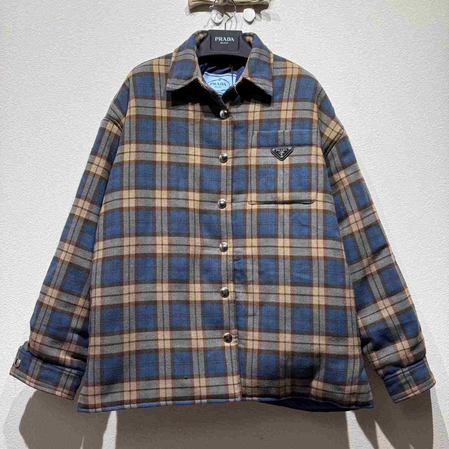 Prada Checked Wool Twill Lumberjack Jacket - DesignerGu