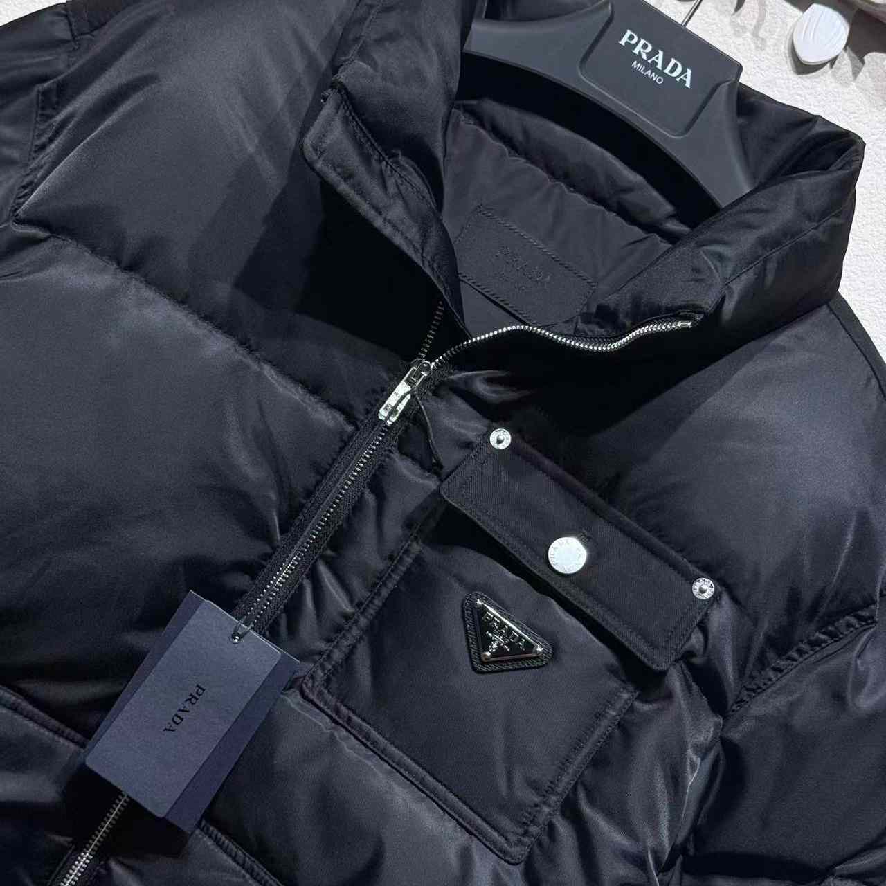 Prada Cropped Re-Nylon Down Jacket - DesignerGu