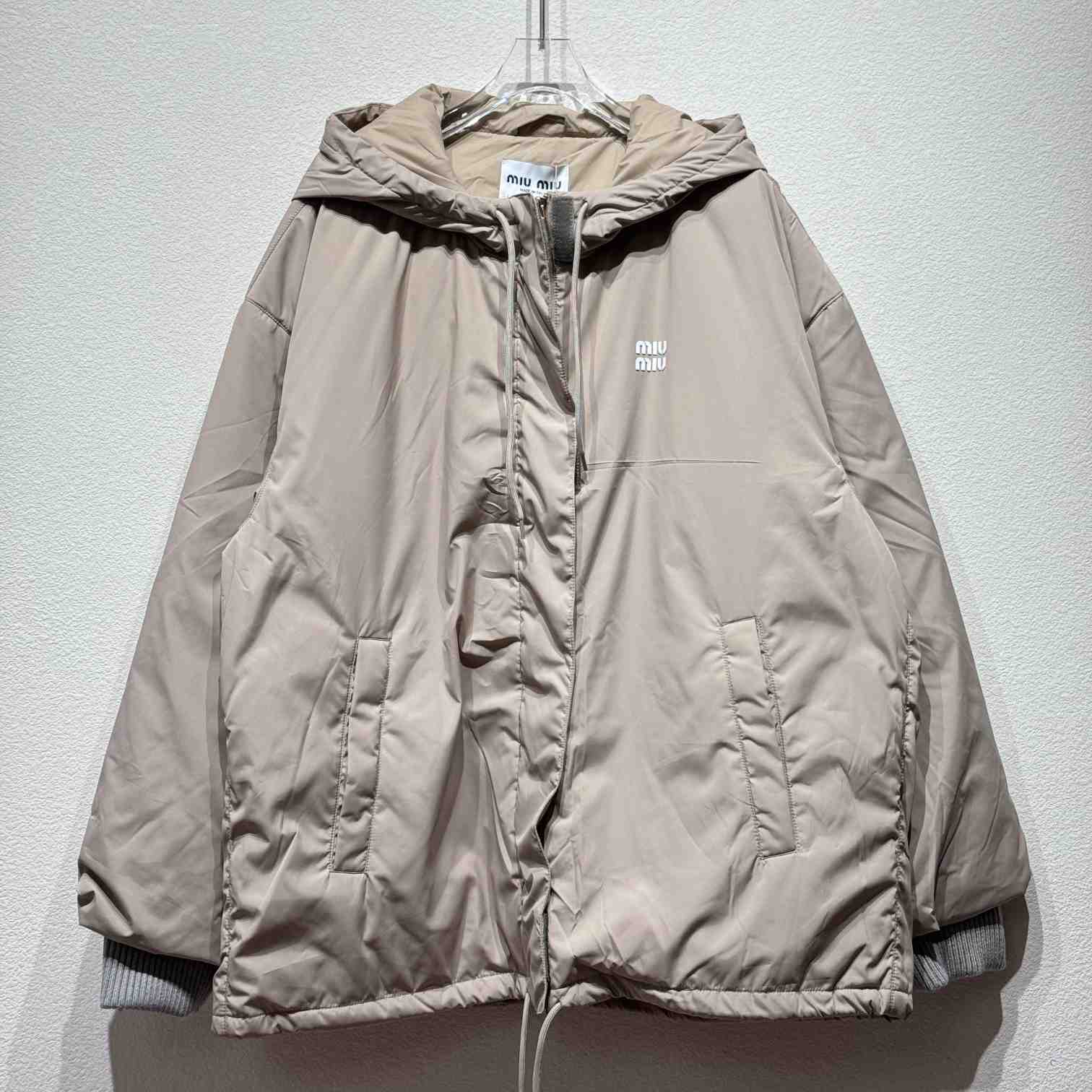 Miu Miu Drawstring Hooded Down Jacket - DesignerGu