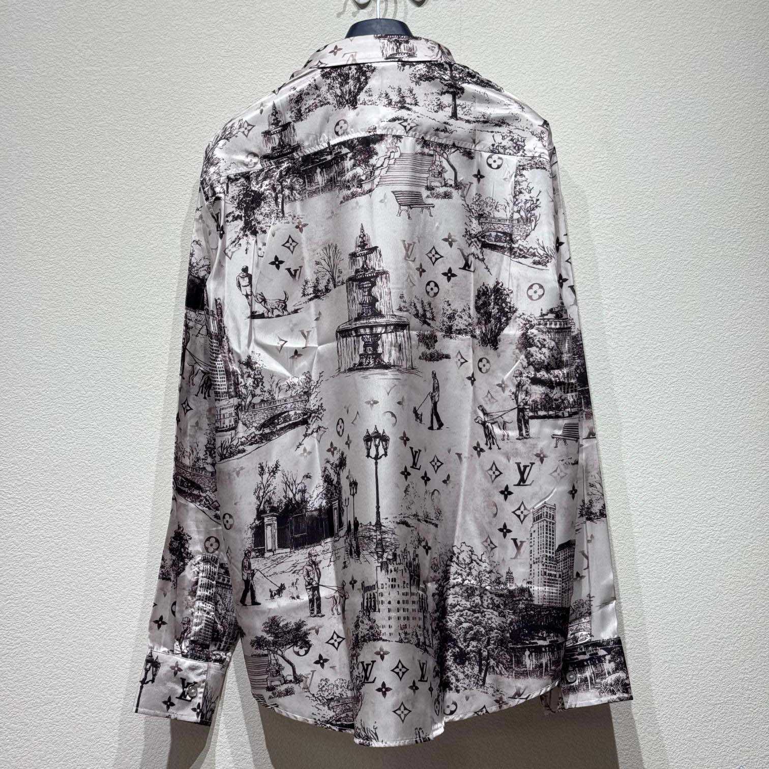 Louis Vuitton Long-Sleeved Silk Shirt   - DesignerGu