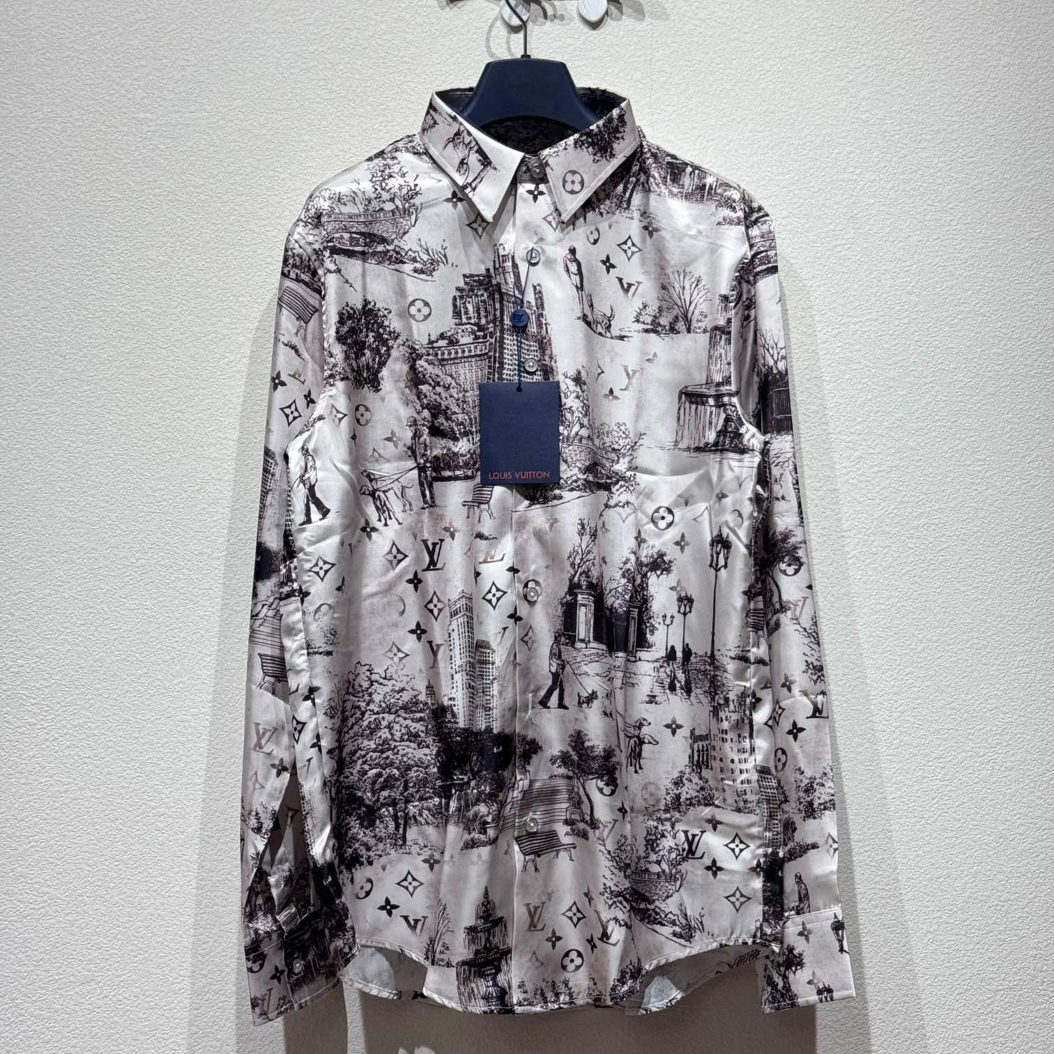 Louis Vuitton Long-Sleeved Silk Shirt   - DesignerGu