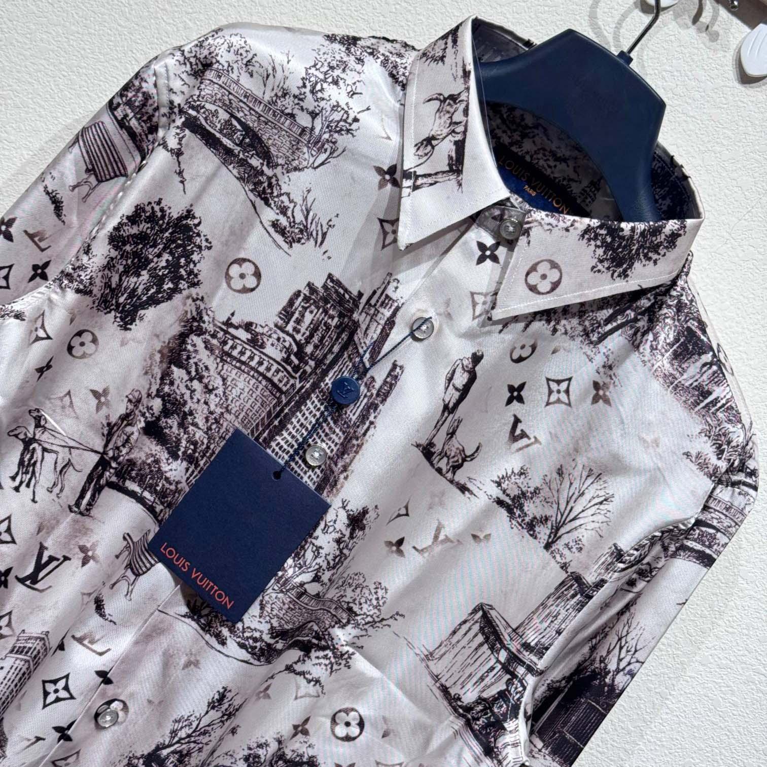 Louis Vuitton Long-Sleeved Silk Shirt   - DesignerGu