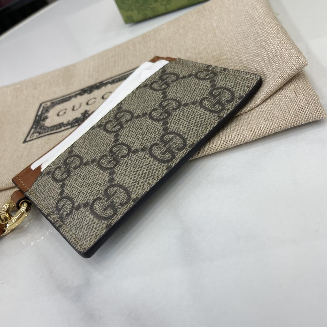 Gucci GG Emblem Card Case With Strap - DesignerGu