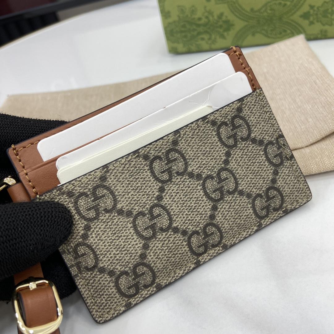 Gucci GG Emblem Card Case With Strap - DesignerGu